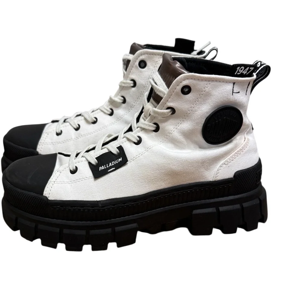 Palladium Revolt Hi TX White Black Platform Lug Sole Boots High Top 1947 grunge